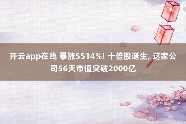 开云app在线 暴涨5514%! 十倍股诞生， 这家公司56天市值突破2000亿