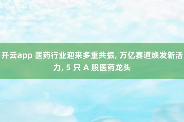 开云app 医药行业迎来多重共振， 万亿赛道焕发新活力， 5 只 A 股医药龙头