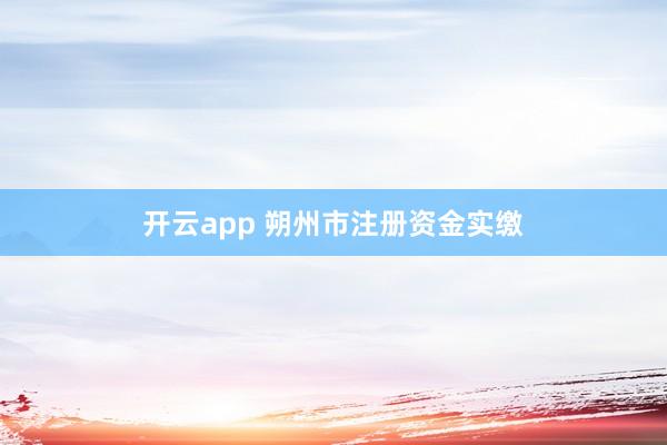 开云app 朔州市注册资金实缴