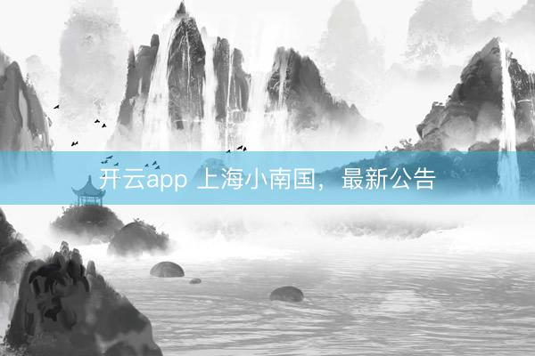 开云app 上海小南国，最新公告